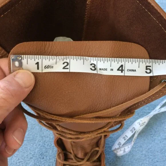 Footskins Women's Fringe Knee High Boots with Soles Size 10 - Picture 5 of 16